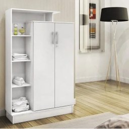 ARMARIO MULTIUSO ELITE 2 PORTAS BRANCO COM CHAVE - DEMÓBILE - 4