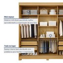 Ver imagem 7 de Guarda-Roupa Casal 6 Portas 4 Gavetas MDF com Pés Liss Marrom/Cinamomo/Off White
