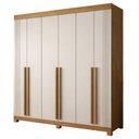 Ver imagem 2 de Guarda-Roupa Casal 6 Portas 4 Gavetas MDF com Pés Liss Marrom/Cinamomo/Off White