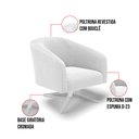 Ver imagem 6 de Poltrona Giratória Stella Bouclê Base Cromada - D'Rossi Off White