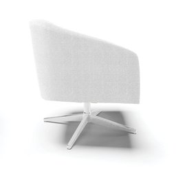 Poltrona Giratória Stella Bouclê Base Cromada - D'Rossi Off White - 3