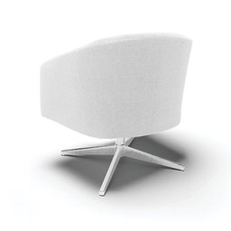 Poltrona Giratória Stella Bouclê Base Cromada - D'Rossi Off White - 4