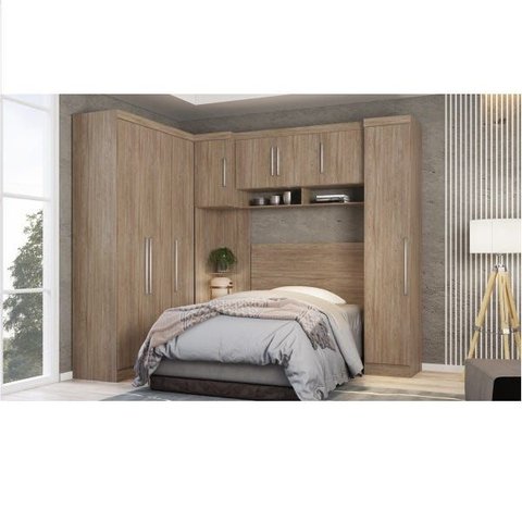 Quarto Solteiro Modulado Módena - Composição 12 - Nogal