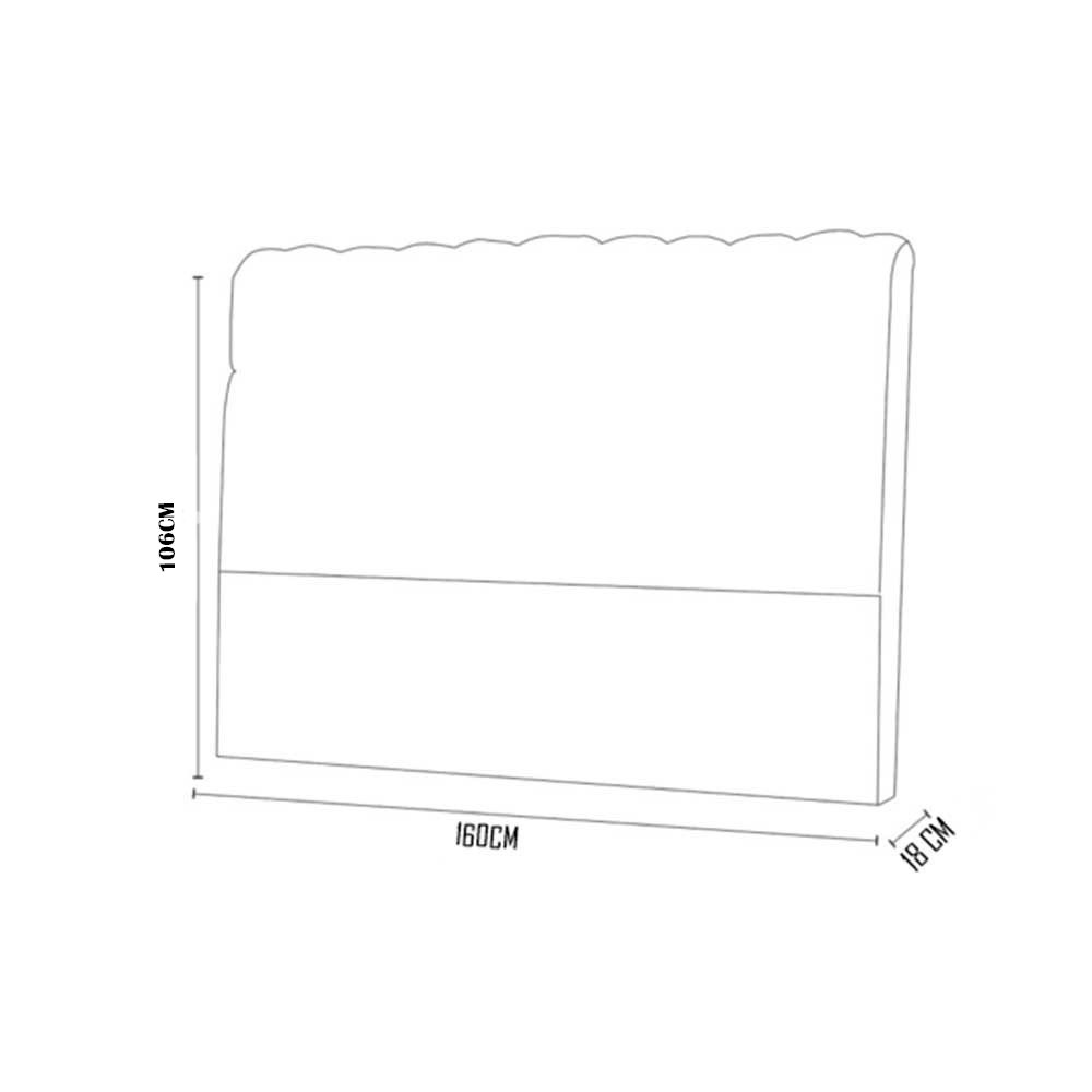 Cabeceira Queen Size Dama 160cm para Box 158cm Estofada Tecido PVC Simbal - 3