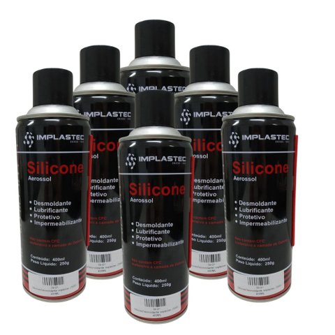 Kit com 6 Desmoldante Silicone Implastec
