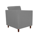 Ver imagem 2 de Poltrona Estofada Com Almofada Isis Recepção Consultório Suede Cinza - LM DECOR