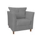 Ver imagem 1 de Poltrona Estofada Com Almofada Isis Recepção Consultório Suede Cinza - LM DECOR