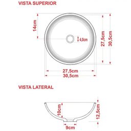 Cuba de Apoio Redonda Para Banheiro R30W Bege - Lyam Decor - 3