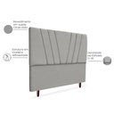 Ver imagem 3 de Cabeceira Estofada Queen Belgica 160cm Suede Cinza-claro