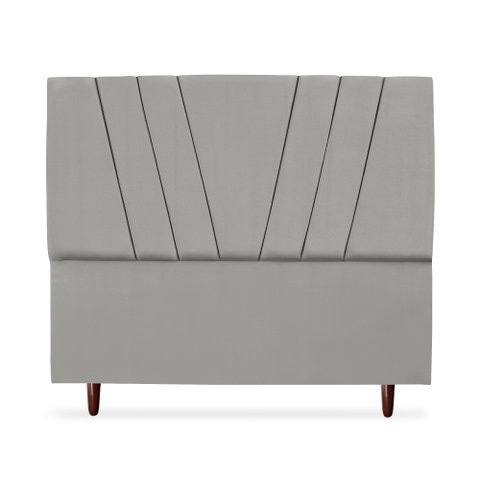 Cabeceira Estofada Queen Belgica 160cm Suede Cinza-claro