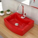 Ver imagem 2 de Cuba de Apoio Retangular Para Banheiro RT41 Aria Vermelho - Lyam Decor