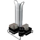 Ver imagem 1 de Suporte Porta Copos 50ml 80ml Porta Saches Açúcar Colheres Mexedor Organizador Preto