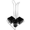 Ver imagem 3 de Suporte Porta Copos 50ml 80ml Porta Saches Açúcar Colheres Mexedor Organizador Preto