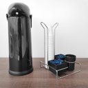 Ver imagem 2 de Suporte Porta Copos 50ml 80ml Porta Saches Açúcar Colheres Mexedor Organizador Preto