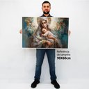 Ver imagem 2 de Quadro Decorativo Virgem Maria em Moldura Caixa Tacolado Moldura Caixa 3cm Madeira sem Vidro 60 X 90