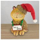 Ver imagem 1 de Decoração Enfeite Natal Gatinho Placa Feliz Natal 14cm