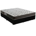 Ver imagem 1 de Cama Box Queen Colchão Mola Ensacada Belos Sonhos + Box Sintético 64x158x198 Cor:Preto