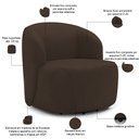 Ver imagem 4 de Sofá 2 Lugares 170cm com Poltrona Giratória Orgânica Heidy F04 Veludo Marrom - Lyam Decor