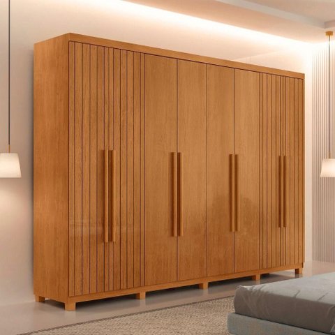 Guarda Roupa Casal Toronto 100% Mdf Moderna Mobília Naturalle com Pés