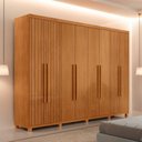 Ver imagem 1 de Guarda Roupa Casal Toronto 100% Mdf Moderna Mobília Naturalle com Pés