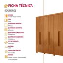 Ver imagem 7 de Guarda Roupa Casal Toronto 100% Mdf Moderna Mobília Naturalle com Pés
