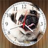 Relógio De Parede Animais Pug Cão Pet Shop Decorações Quartz - 3