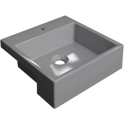 Cuba de Semi Encaixe Quadrada Para Banheiro XQ355 Cinza - Lyam Decor - 1