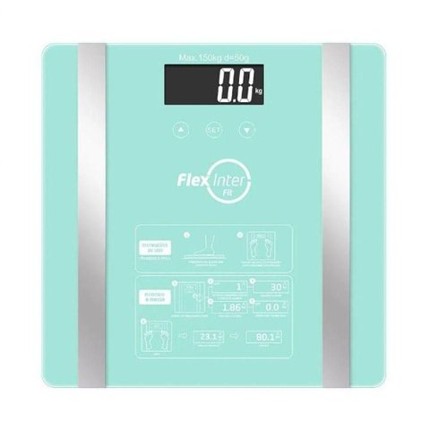 Balança Digital Corporal com Bioimpedancia Mede 6 Servicos Verde