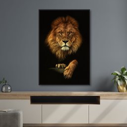 Quadro Decorativo Leão de Judá em Dourado Moderno - 2