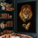 Ver imagem 1 de Quadro Decorativo Leão de Judá em Dourado Moderno