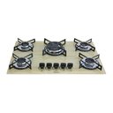 Ver imagem 2 de Cooktop Chamalar Bivolt 5 Bocas Tripla Chama Vidro Temperado Amadeirado Claro