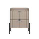 Ver imagem 1 de Mesa de Cabeceira Moderna Gavetas Madeira Mdf Moriah 45cm Conect Pés e Puxadores Industrial Preto