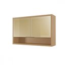 Ver imagem 2 de Armário 2 Portas Vidro Reflecta Nesher Condessa 120cm MDF Carvalho