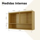 Ver imagem 4 de Armário 2 Portas Vidro Reflecta Nesher Condessa 120cm MDF Carvalho