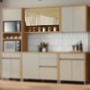 Ver imagem 1 de Armário 2 Portas Vidro Reflecta Nesher Condessa 120cm MDF Carvalho