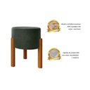 Ver imagem 3 de Puff Thor Banqueta Redondo Pés em Madeira Maciça Verde