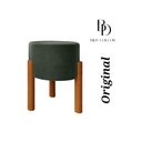 Ver imagem 4 de Puff Thor Banqueta Redondo Pés em Madeira Maciça Verde