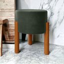 Ver imagem 5 de Puff Thor Banqueta Redondo Pés em Madeira Maciça Verde