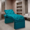 Ver imagem 1 de Maca Estofada Estética Cílios Regulável Spa Veludo Ana Clara Cor:azul Turquesa