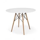 Ver imagem 1 de Mesa De Jantar Redonda Eames Eiffel - Wood - Tampo De Mdf - 90cm - Branco