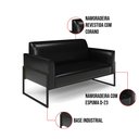 Ver imagem 6 de Sofá Namoradeira com 2 Poltronas Base Industrial Alta Preto Marisa Corano Preto D03 - D’Rossi