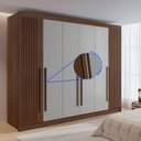Ver mais imagens de Guarda-Roupa Casal 6 Portas 6 Gavetas 100% MDF Dobradiça Slow Zeus Plus Marrom/Castanho/Off White