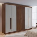 Ver imagem 7 de Guarda-Roupa Casal 6 Portas 6 Gavetas 100% MDF Dobradiça Slow Zeus Plus Marrom/Castanho/Off White