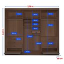 Ver imagem 4 de Guarda-Roupa Casal 6 Portas 6 Gavetas 100% MDF Dobradiça Slow Zeus Plus Marrom/Castanho/Off White