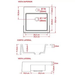 Cuba de Semi Encaixe Quadrada para Banheiro xq355 Branco - Lyam Decor - 3