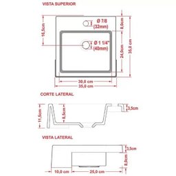 Cuba de Semi Encaixe Quadrada Para Banheiro XQ355 Preto Brilho - Lyam Decor - 3