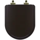 Ver imagem 1 de Assento Sanitário Poliéster Soft Close Nuova Marrom Fosco para Vaso Deca com Ferragem Dourada