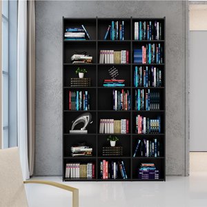 Estante de Livros Escritório 21 Nichos Livreiro Montenegro Preto Bela Casa