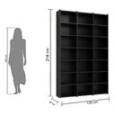 Ver imagem 6 de Estante de Livros Escritório 21 Nichos Livreiro Montenegro Preto Bela Casa