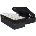 Ver imagem 1 de Cama Box Baú Solteiro: Colchão Ortobom Ortopillow + Base Crc Suede Black(88x188)